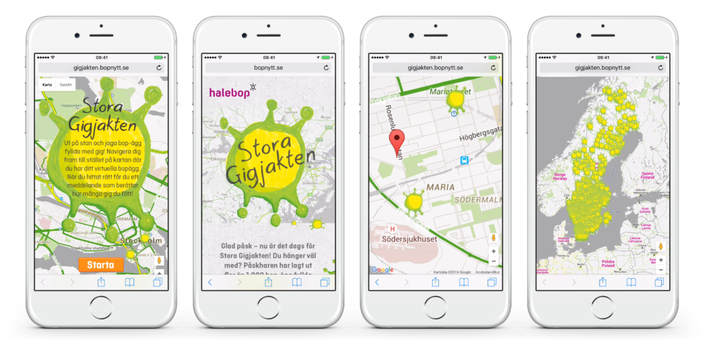 Apple phone smartmockups of Gigjakten app