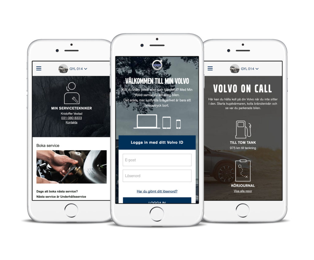 Apple phone smartmockups of Volvo app